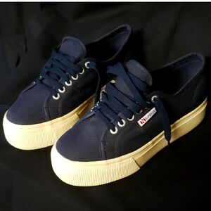 Navy Platform Superga 9